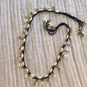 Beaded cowry shell belt